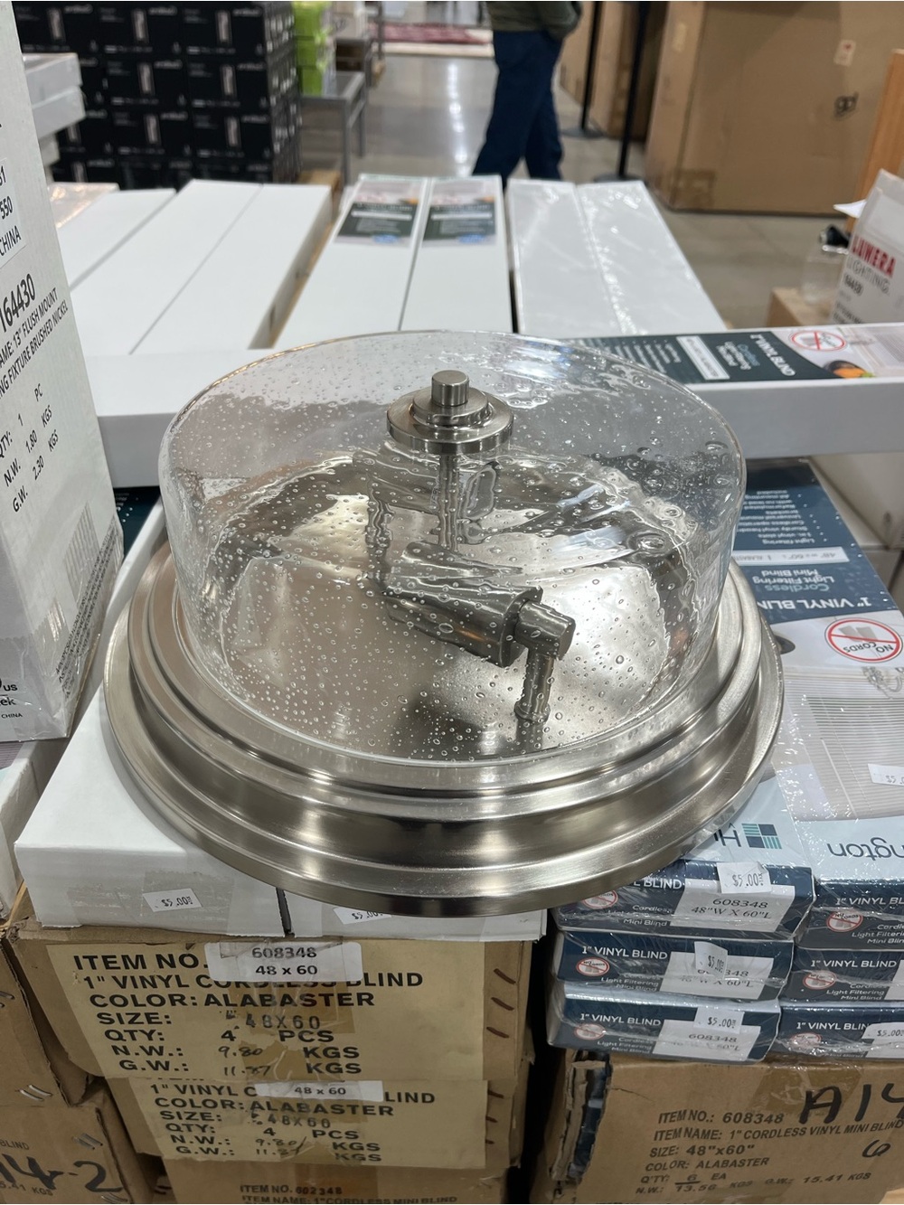 NIB Chrome two bulb flush mount